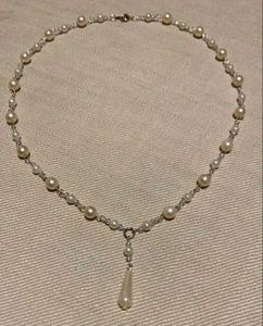 Elegant Pearl & Crystal Pendant Necklace