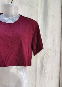 Maroon Cropped T-Shirt
