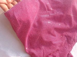 pink glitter Sparkly One-Shoulder crop Top