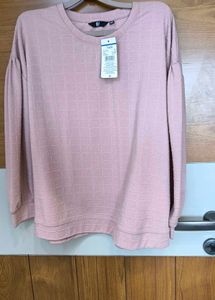 Pink Textured Long Sleeve Top XXL