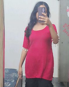 Vibrant Pink Kurta with Tassel Details