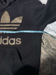 Adidas Black Hoodie with Gold Logo