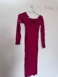 Elegant Pink Wrap Dress