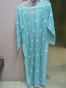 Aqua Blue Chikankari Kurta