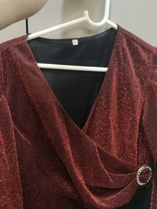 Sparkly Red Wrap Dress