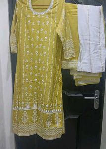 Yellow Kurta Set with plaazo