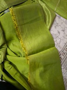 Unstitched Green Kurta Set with Dupatta