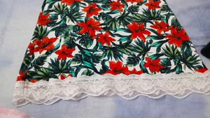 Floral Cami Top with Lace Trim
