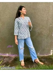 Stylish Printed Top and Bottom Jean