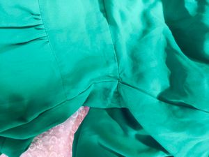 Green V-Neck Midi Dress