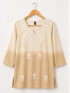 Lucknowi Chikankari Short Kurti