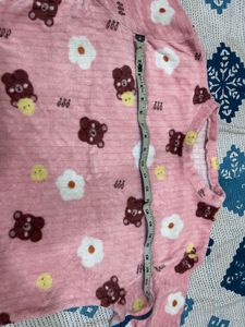 Cute Pink Bear Pajama Top