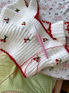 Crochet Cherry Crop Top