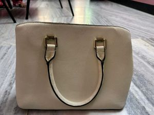 ALDO Cream Handbag with Lock Charm
