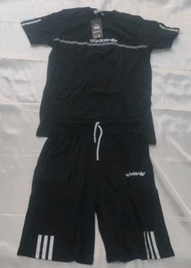 Adidas Black T-Shirt & Shorts Set