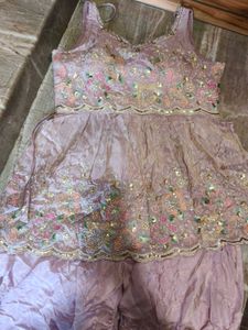 NEW Elegant Lavender Peplum Kurta Set