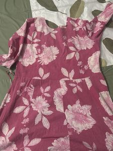 Stylish Pink Floral Kurta Set with Dupatta
