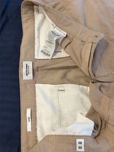Jack &amp; Jones Men's Beige Wide Relaxed Fit Trousers