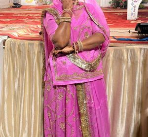 pink rajputi pure poshak