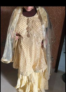 Elegant Yellow Ethnic sharara Set