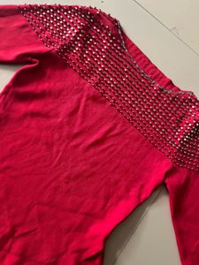 Red Embellished Top