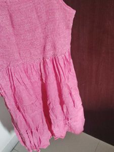 Pink Tiered Midi Dress