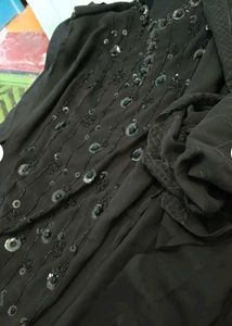 Georgette Black Sequined Suit