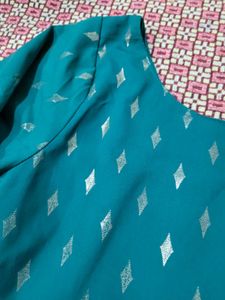 Teal Diamond Print Kurti