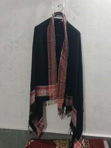 Elegant Black & Red Shawl