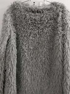 Gray Fuzzy Knit Sweater