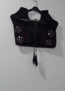 Embellished Black Ethnic Blouse
