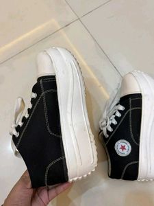 Black Chunky Platform Sneakers