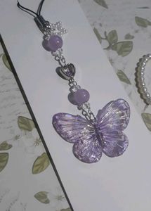 Purple Butterfly Phone Charm Handmade