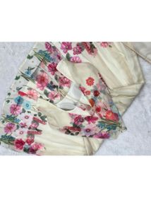 Floral Print Anarkali Kurta with Dupatta