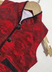Red &amp; White 3 Pcs Set For Baby Boy