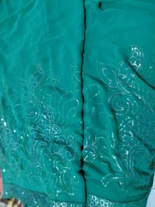 Elegant Teal Saree with Sequins