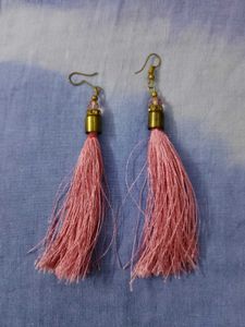 Pink Tassel Earrings