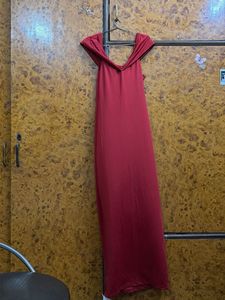Elegant Red off shoulder Maxi Dress