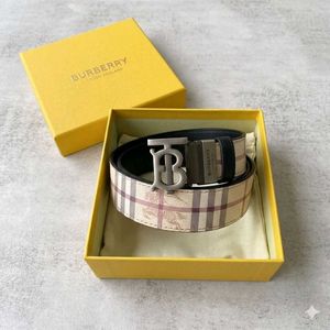 *BURBERRY MENS LEATHER BELT**REVERSIBLE*WD BOX
