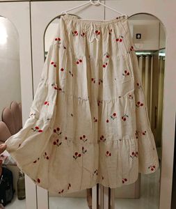 Cute Cherry Tiered long Skirt