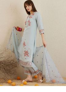 Embroidered Kurta Set with Dupatta