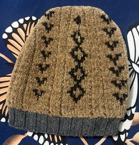 Brown &amp; Charcoal Knitted Beanie Hat – Warm, Soft &amp;