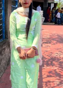 Designer Light Green Kurta Set with Dupatta