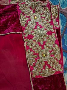 Elegant Pink Embellished Saree