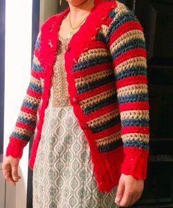 Handmade Striped Knit Cardigan no damages