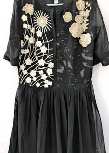 Black Embroidered Ethnic Gown