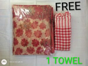 Floral Print Saree with FREE Towel |