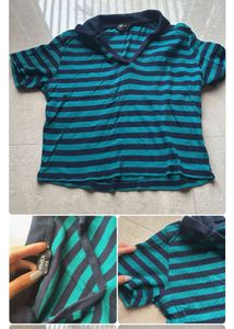 COMBO of 3 Striped Sleeveless Polo Top