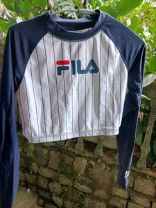 Fila Striped Cropped Long Sleeve cropTop