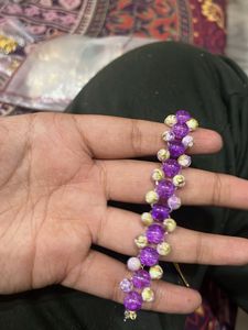 Purple Beaded Bracelet with chain